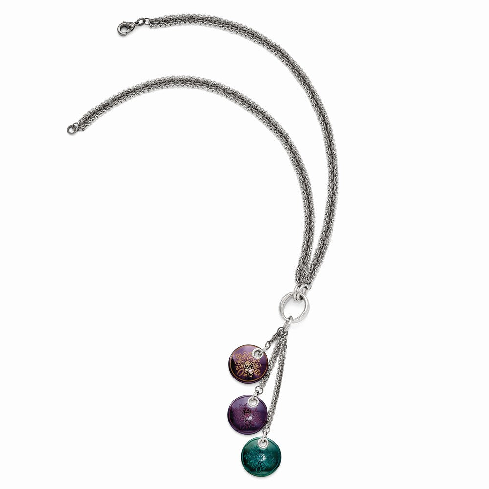 Edward Mirell Black Ti Multi-color Anodized & Sterling Silver Necklace