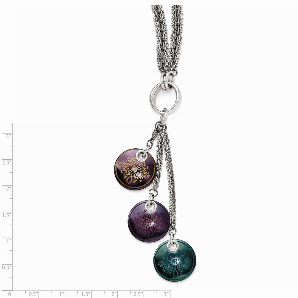 Edward Mirell Black Ti Multi-color Anodized & Sterling Silver Necklace