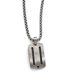 Edward Mirell Titanium Two-Tone Necklace with Black Spinel in Gift Box