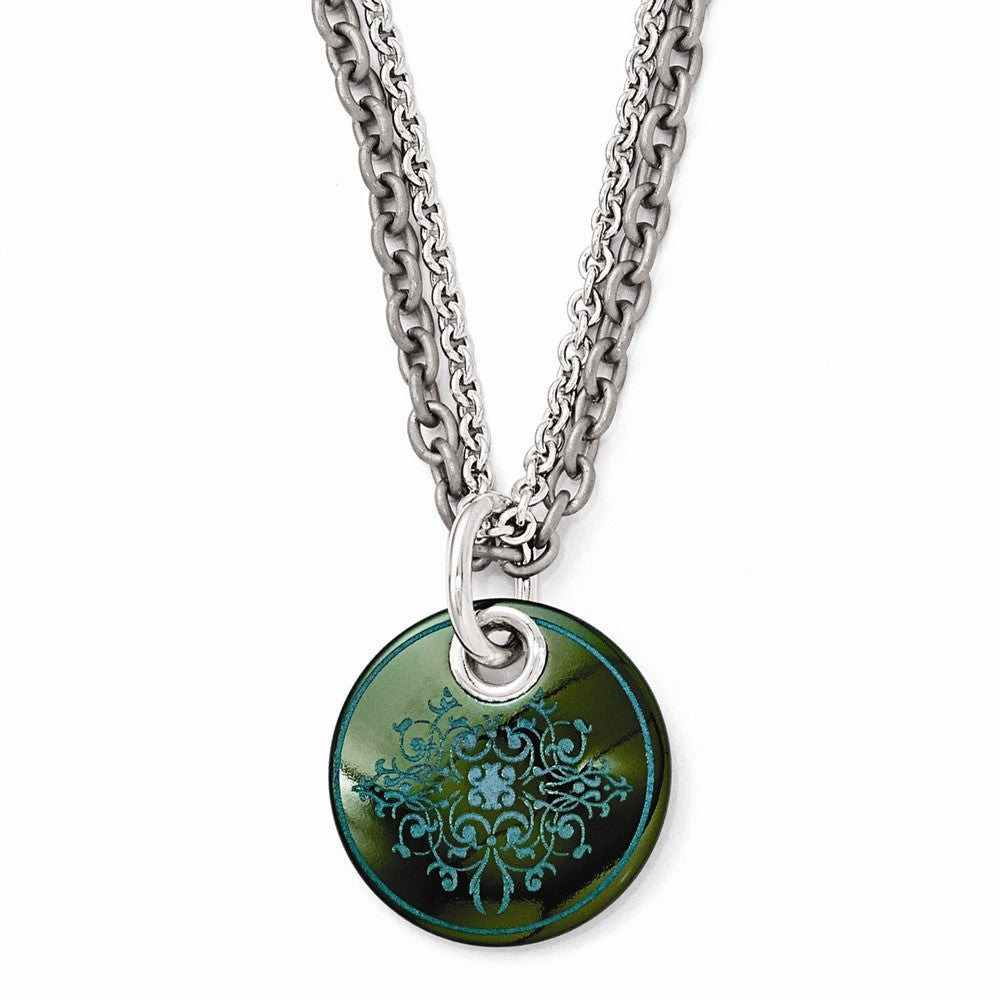 Edward Mirell Black Titanium Teal Anodized Sterling Silver Necklace Main image