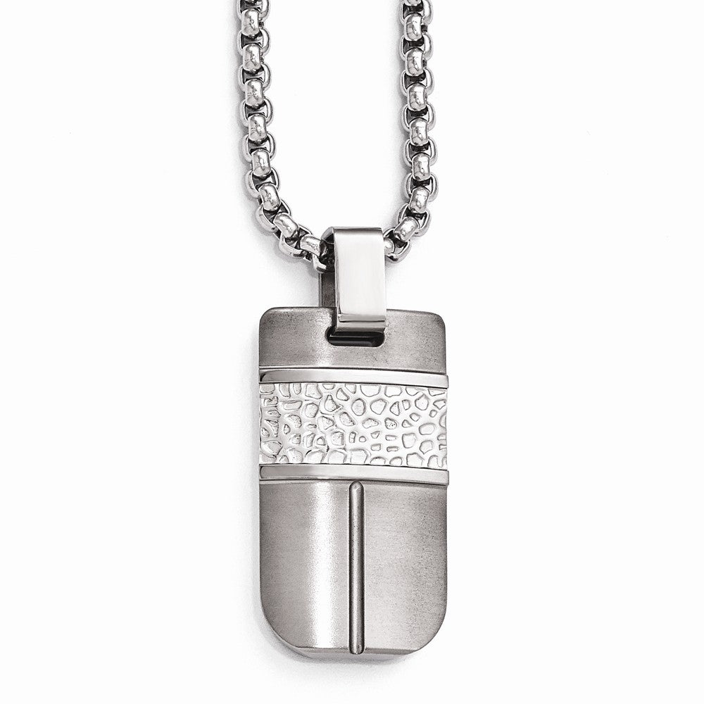 Edward Mirell Titanium & Sterling Silver Hammered Pendant Necklace