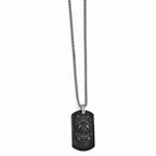 Edward Mirell Two-Tone Titanium Necklace with Sterling Silver Dog Tag