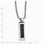 Edward Mirell Titanium & Black Memory Cable w/Stainless Steel Necklace