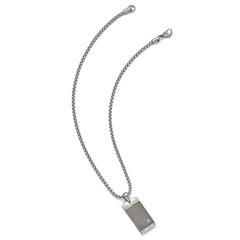 Edward Mirell Two-Tone Titanium Diamond Pendant Necklace Polished Finish