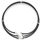 Sophia Jewelers Titanium Two-Tone Black Spinel Flex Necklace Elegant Design
