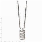 Edward Mirell Titanium .18ctw Diamond w/Sterling Silver Bezel Pendant Neck