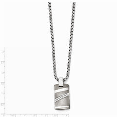 Edward Mirell Titanium .18ctw Diamond w/Sterling Silver Bezel Pendant Neck