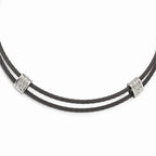 Titanium & Sterling Silver Necklace with White Sapphires Gift Ready