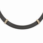 Titanium & Bronze Necklace with White Sapphires Elegant Gift-Ready Design