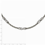 Edward Mirell Titanium Brushed Cable & Polished Link Necklace