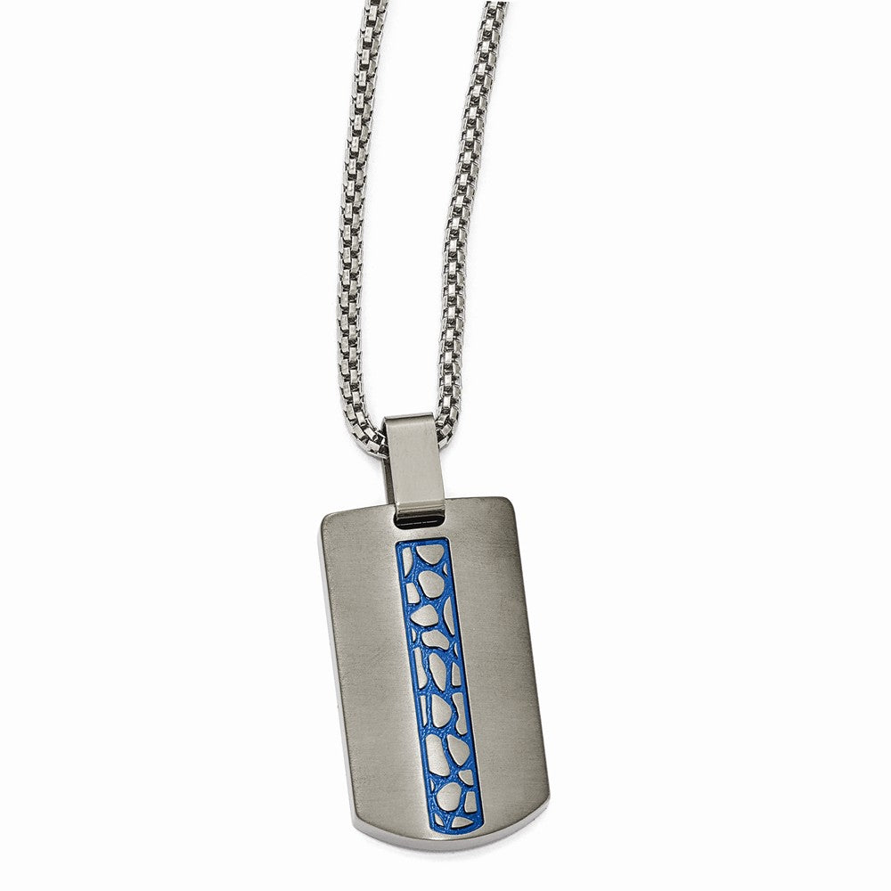 Edward Mirell Titanium Blue Anodized Elegant Necklace Gift Ready