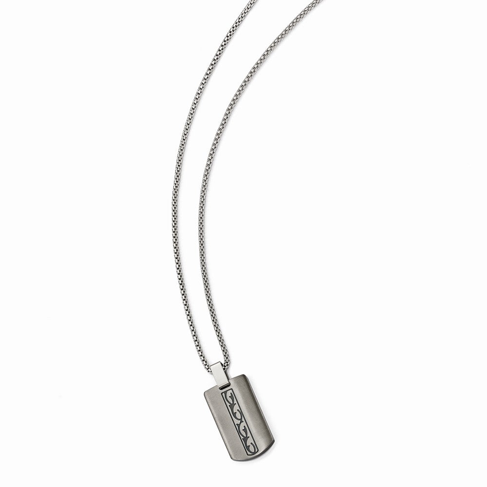 Titanium Polished & Brushed Necklace with Pendant Gift Ready Secondary image