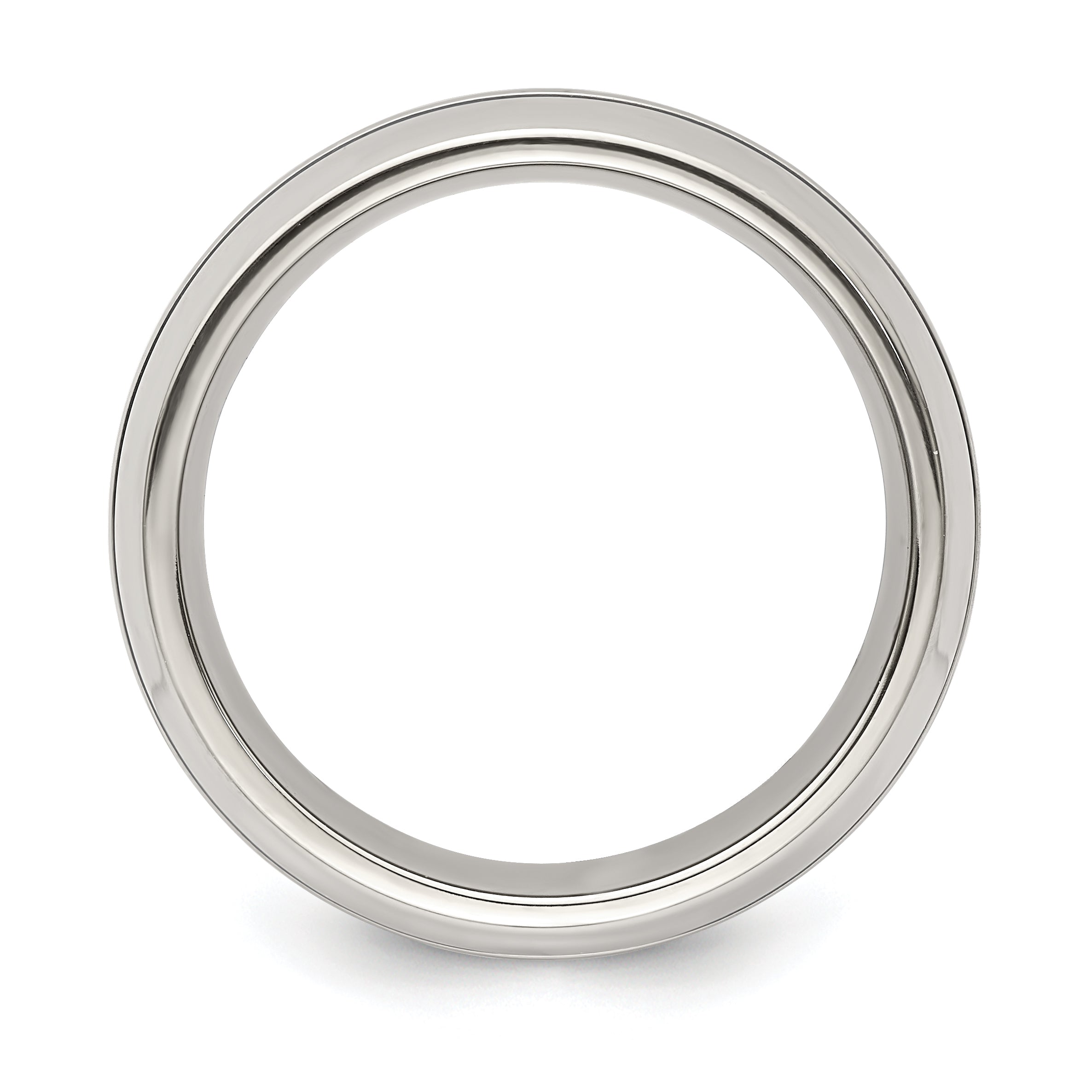 Titanium Wedding Band with Blue Anodized Grooves and Polished Finish Secondary image