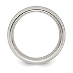 Titanium Wedding Band with Blue Anodized Grooves and Polished Finish