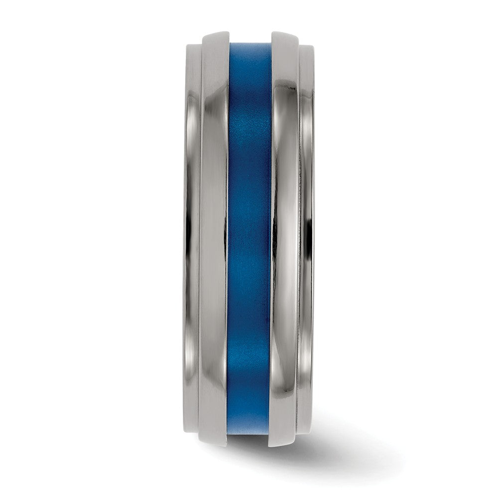Sophia Jewelers Titanium Blue Anodized Engravable Wedding Band 7.5mm