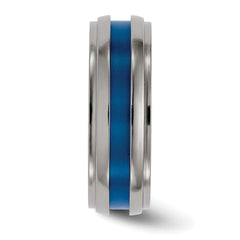 Sophia Jewelers Titanium Blue Anodized Engravable Wedding Band 7.5mm