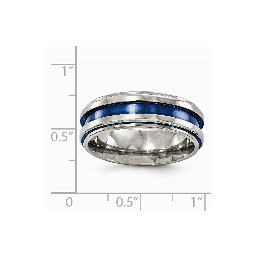 Sophia Jewelers Titanium Blue Anodized Engravable Wedding Band 7.5mm