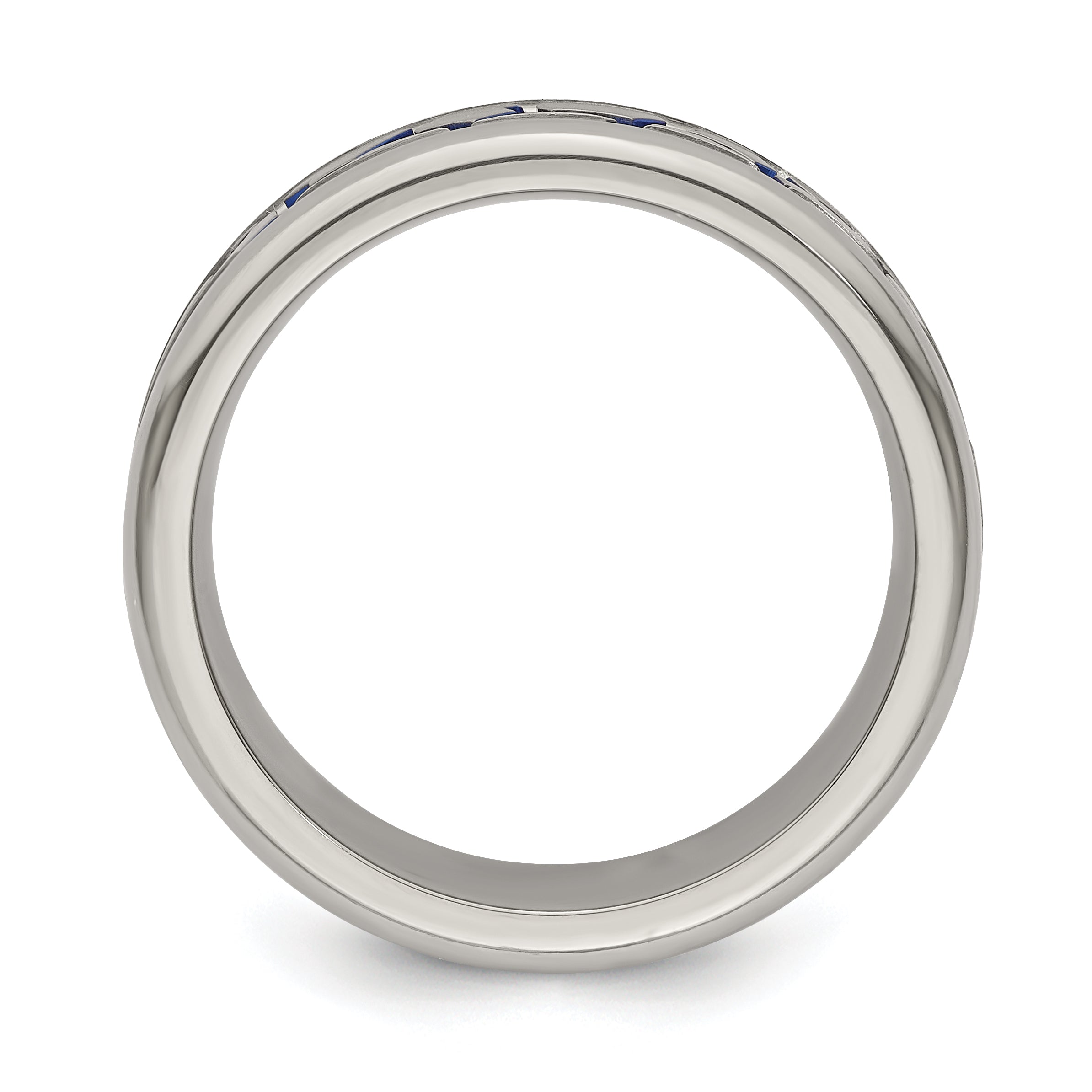 Titanium Blue Anodized 9mm Wedding Band with Reptile Pattern Secondary image