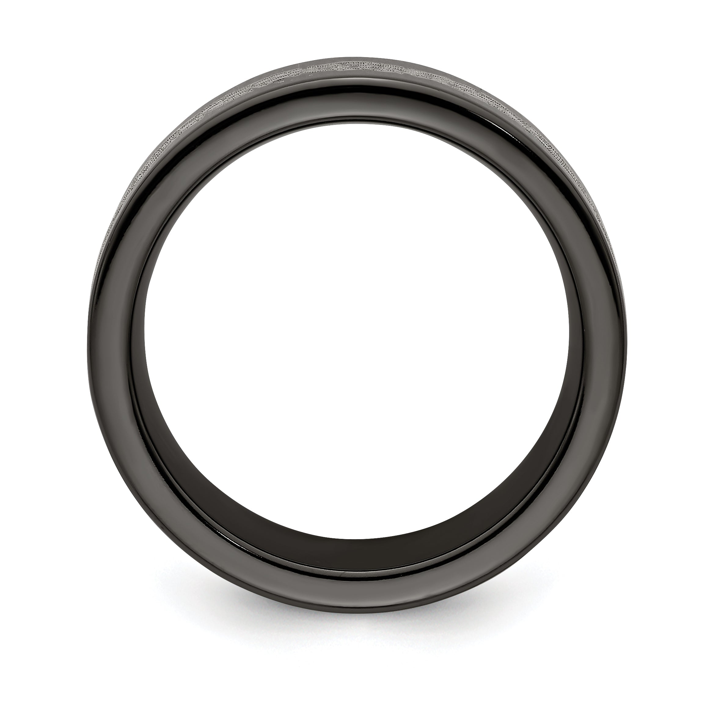 Edward Mirell Titanium Wedding Band with Laser Design Engravable 10mm Secondary image