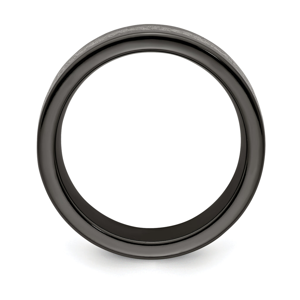 Edward Mirell Titanium Wedding Band with Laser Design Engravable 10mm