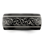 Titanium Wedding Band with Laser Pattern Engravable Gift