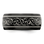 Titanium Wedding Band with Laser Pattern Engravable Gift