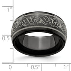 Titanium Wedding Band with Laser Pattern Engravable Gift
