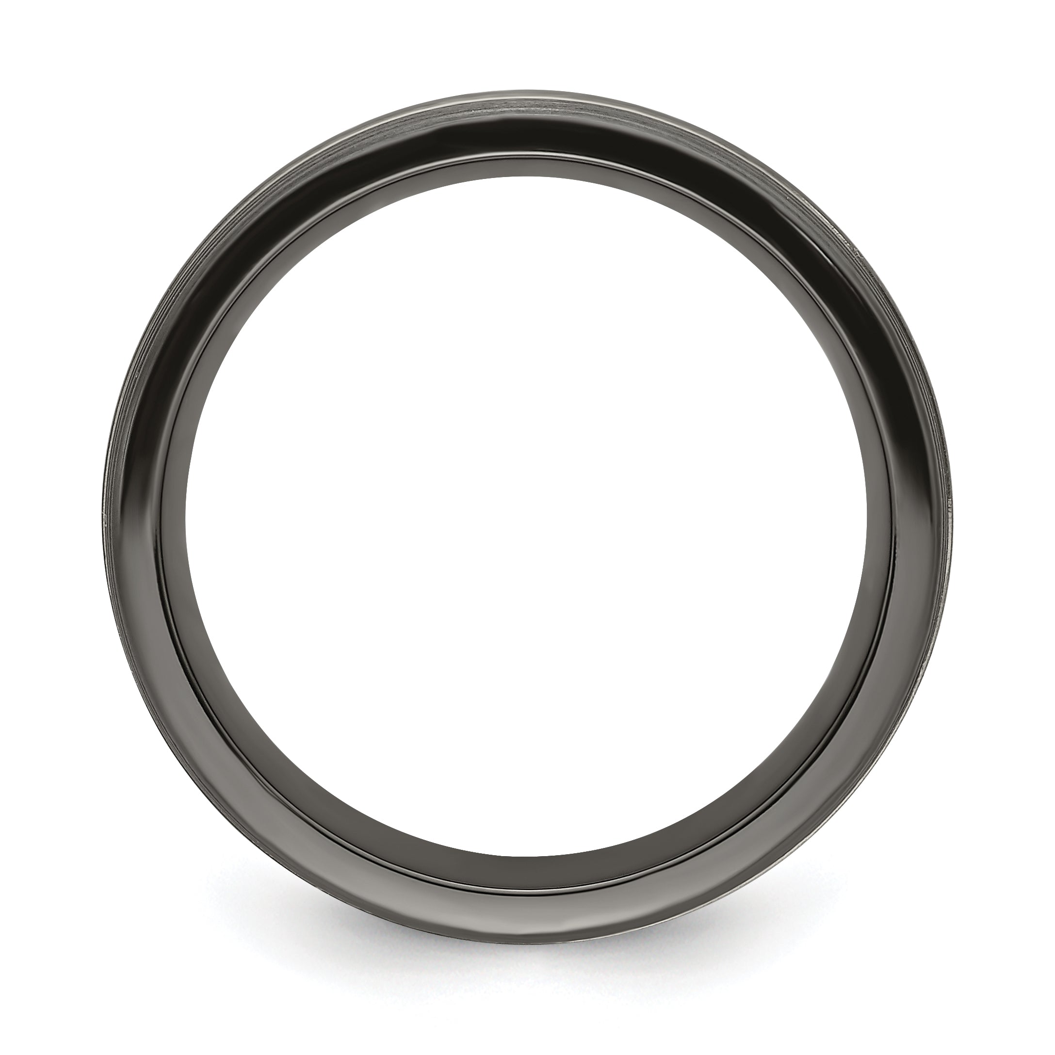 Titanium Wedding Band with Grooved Texture and Engravable Design Secondary image