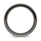 Titanium Wedding Band with Grooved Texture and Engravable Design