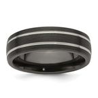 Edward Mirell Titanium Black Ti Textured Lines 7mm Band