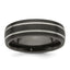 Edward Mirell Titanium Black Ti Textured Lines 7mm Band