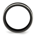 Edward Mirell Titanium Wedding Band with Polished Grooved Design