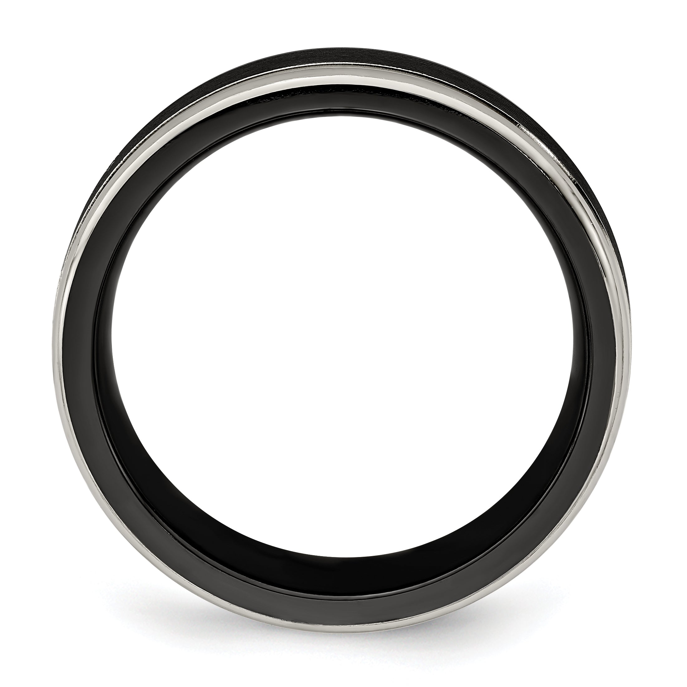 Edward Mirell Titanium Wedding Band with Polished Grooved Design