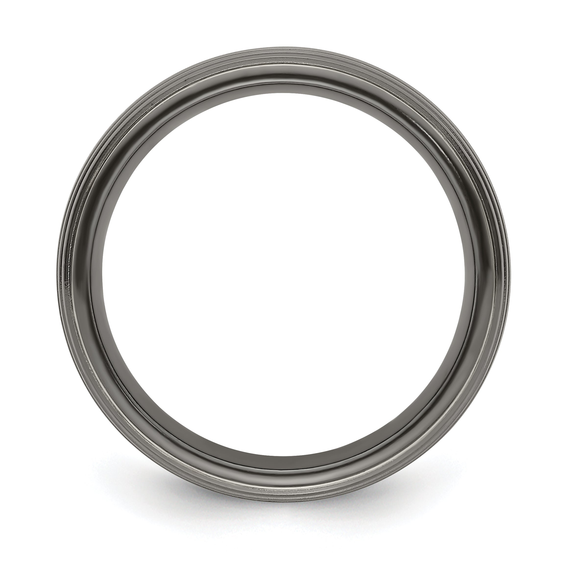 Edward Mirell Titanium Wedding Band with Grooved Edge and Engravable Finish Secondary image