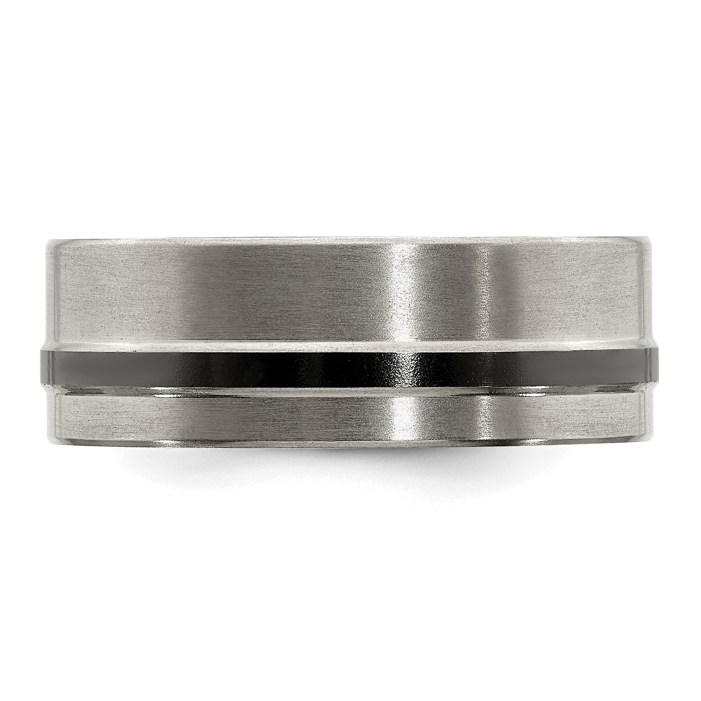 Edward Mirell Titanium Wedding Band with Brushed Groove Design 8mm