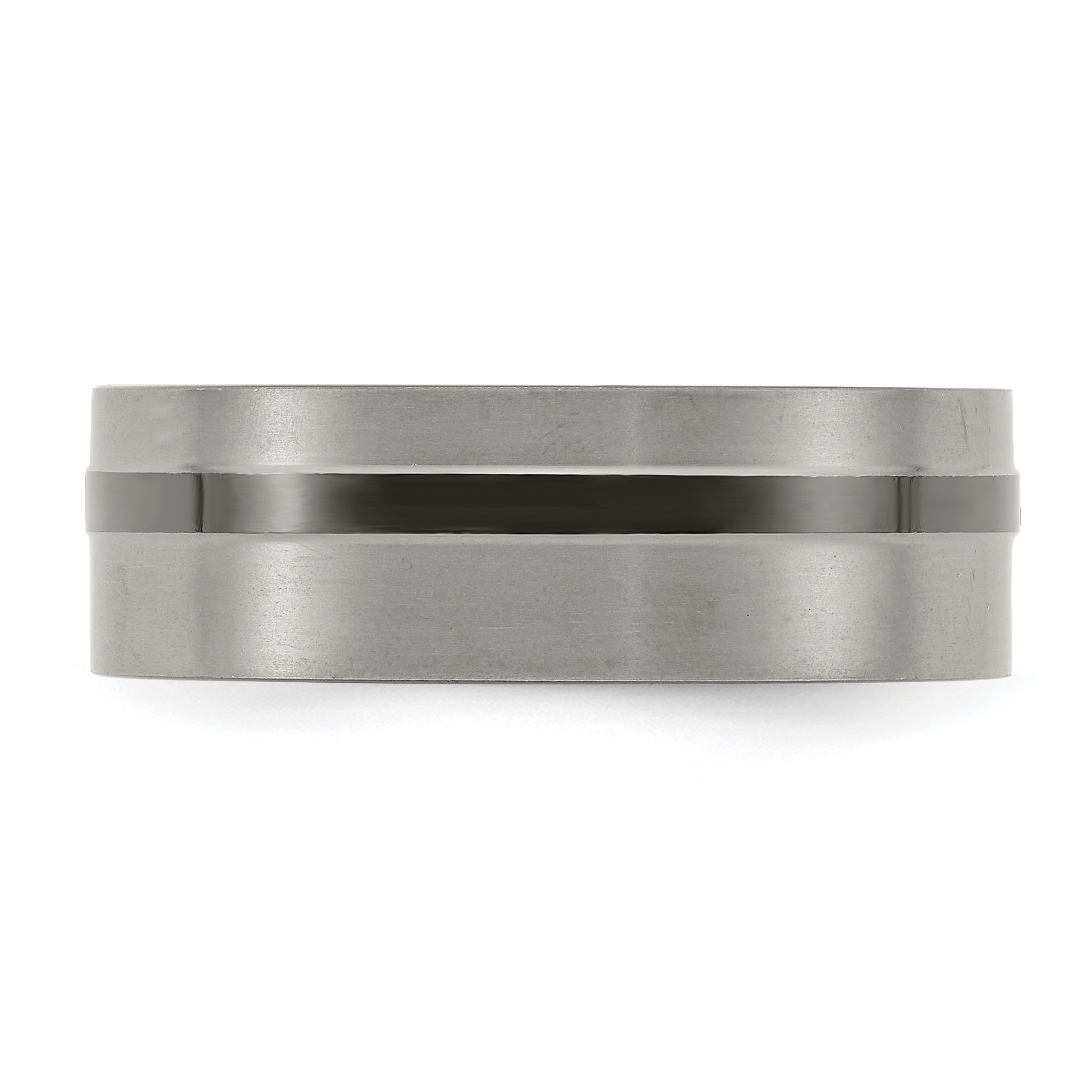 Edward Mirell Titanium Wedding Band with Brushed Groove Design 8mm