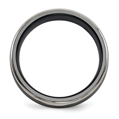 Edward Mirell Titanium Black Ti Grey Edges 6.5mm Band