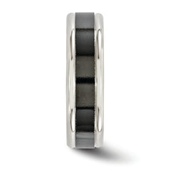Titanium Wedding Band with Grey Edges Engravable Gift Boxed