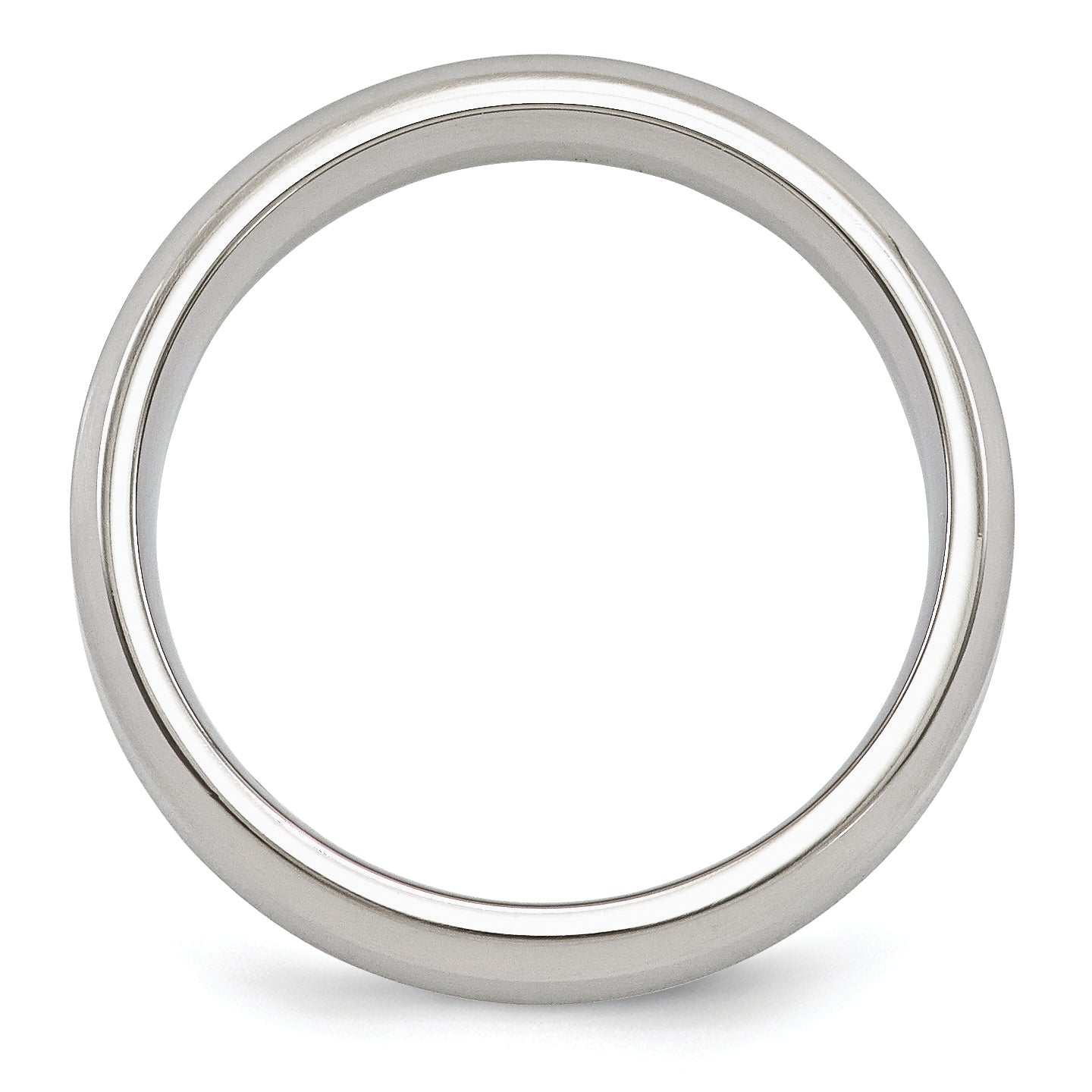 Sophia Titanium Wedding Band with Brushed Finish and Beveled Edge - 7