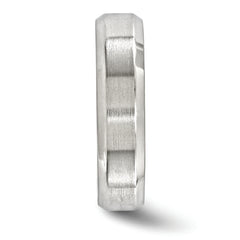 Sophia Titanium Wedding Band with Brushed Finish and Beveled Edge - 7