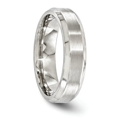 Sophia Titanium Wedding Band with Brushed Finish and Beveled Edge - 7