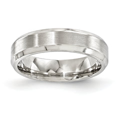 Edward Mirell Titanium Brushed & Polished Beveled 6mm Band