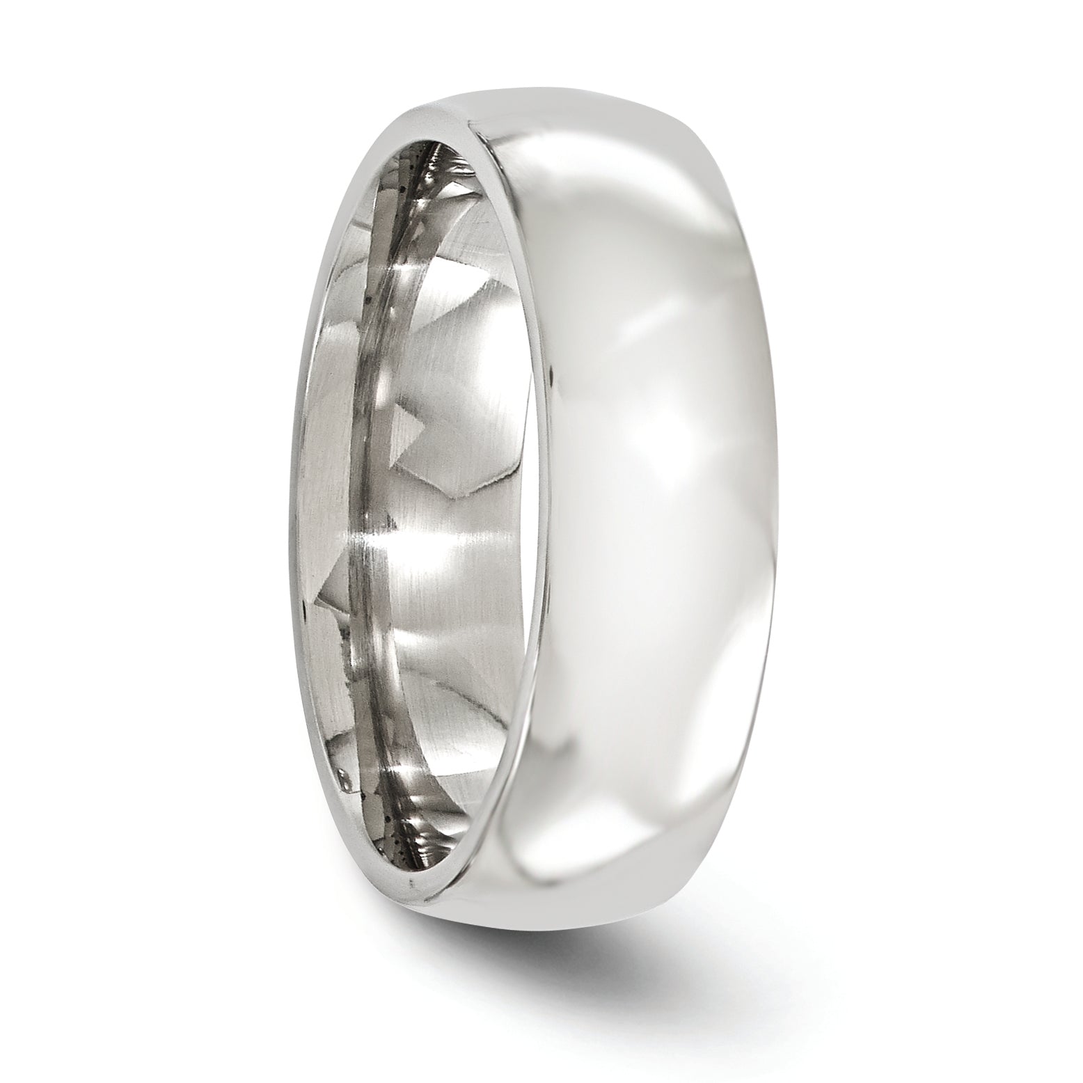 Titanium Wedding Band with Polished Finish and Engravable Design