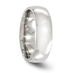 Titanium Wedding Band with Polished Finish and Engravable Design