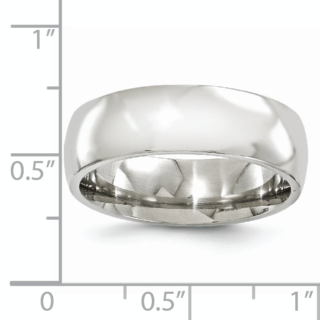 Titanium Wedding Band with Polished Finish and Engravable Design