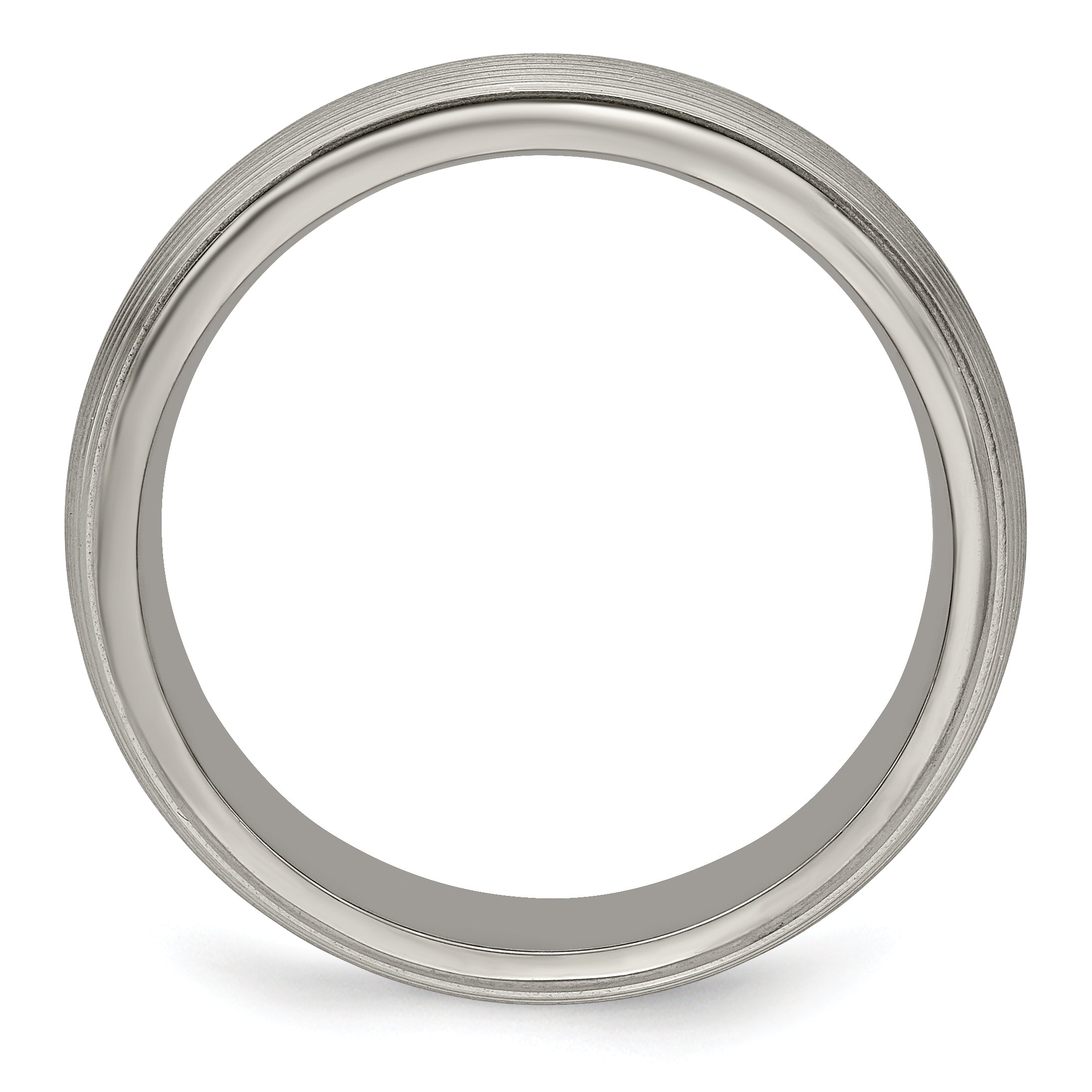 Sophia Jewelers Titanium Polished 6mm Grooved Domed Wedding Band Engravable Secondary image