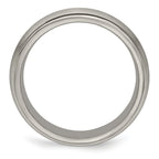 Sophia Jewelers Titanium Polished 6mm Grooved Domed Wedding Band Engravable