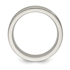 Titanium Wedding Band with Textured Lines and Polished Brushed Finish