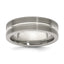 Edward Mirell Titanium Brushed/Polished Textured Lines 7mm Band Size 13
