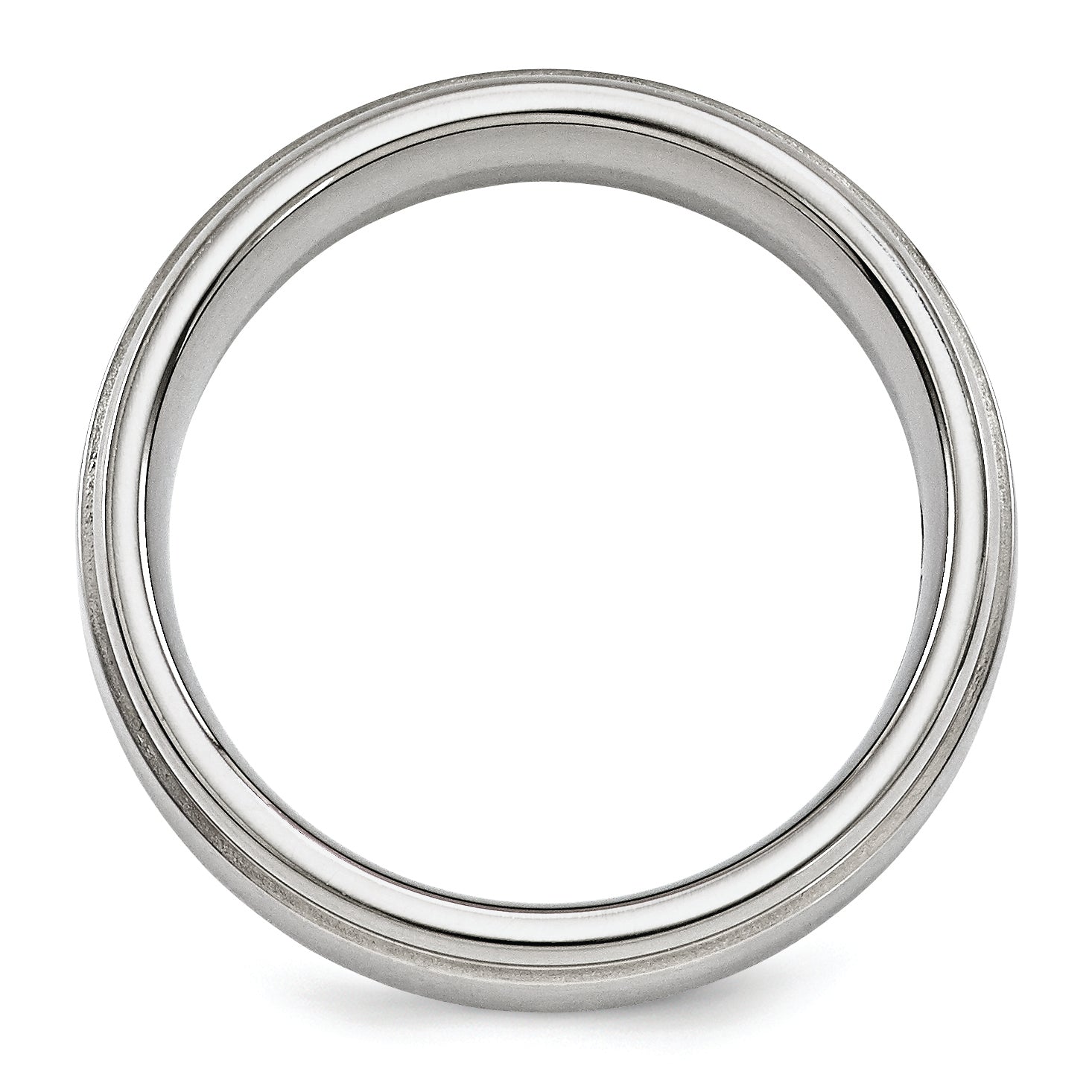 Titanium Wedding Band with Polished Brushed Finish and Engravable Elegance - 7